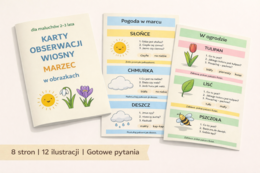 Marzec w obrazkach – karty obserwacji wiosny dla maluchów