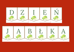 DZIEŃ JABŁKA – girlanda – napis – gazetka – szkoła – wersja 2