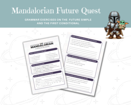 Mandalorian Future Quest - zestaw ćwiczeń językowych na ćwiczenie czasu Future Simple oraz pierwszego trybu warunkowego zainspirowany saga Mandalorian - czas przyszły, first conditional