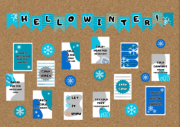 Gazetka szkolna o zimie w języku angielskim, idiomy, życzenia.