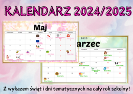 Kalendarz 2024/2025 ze świętami i dniami nietypowymi