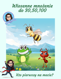 Wiosenne mnożenie- do 30,50,100. Gry planszowe.