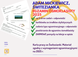 Zadania egzaminacyjne, karta pracy, kartkówka ze środków stylistycznych - Adam Mickiewicz, Świtezianka