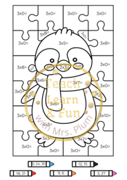 Kolorowa matematyka – mnożenie ×3 z uroczym pingwinkiem!