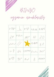 Bingo - wzory matematyczne do egzaminu ósmoklasisty