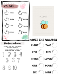 Colors and numbers worksheets