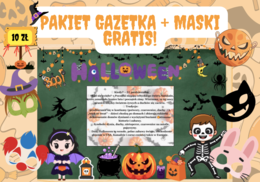 🎃 Pakiet Halloween – Gazetka + Maski GRATIS!| Kolorowa i edukacyjna dekoracja przyciągająca wzrok| Łącznie 35 stron do druku| Format A4 i mniejszy| 5 masek/dodatkowych dekoracji GRATIS!