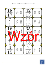 Domino - Mnożenie i dzielenie ułamków | matematyka