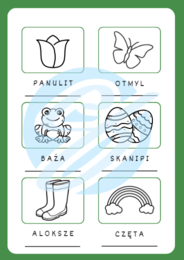 ROZSYPANKI WYRAZOWE WIOSNA KARTY PRACY DLA MŁODSZYCH UCZNIÓW PIERWSZY DZIEŃ WIOSNY