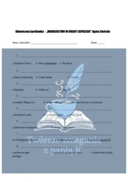"Morderstwo w Orient Expressie" A. Christie - kartkówka odwrócona - lektura uzupełniająca