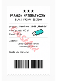 ⭐53 PARAGONY MATEMATYCZNE – BLACK FRIDAY EDITION (różne poziomy trudności / podwójne rabaty/ zamiast kartkówki)