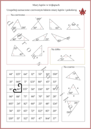 Miary kątów w trójkątach - kodowanka