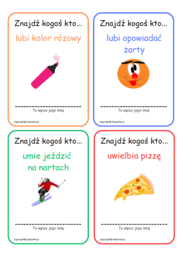 Zabawa integracyjna „Znajdź kogoś kto...”