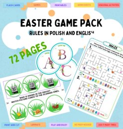 Easter Game Pack Zestaw gier na Wielkanoc i wiosnę: karty pracy, zabawy w j. angielskim i polskim. Dobre dla SPE, Rewalidacja, ZR, RI