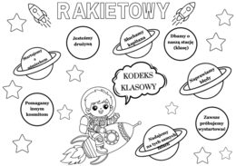 🚀 Gazetka Rakietowy Kodeks Klasowy –68 stron w rozmiarze A4 i mniejszym| Zestaw kolorowy i biało-czarny w 2 wersjach- idealny do kolorowania