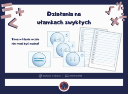 Zimowe ułamki zwykłe | 27 przykładów + odpowiedzi | Matematyka