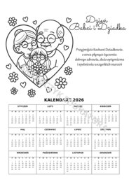 DZIEŃ BABCI I DZIADKA - KALENDARZ 2026 rok - różne wzory