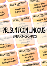 Present Continuous – 80 speaking questions – karty do speakingu – angielski – mówienie – egzamin ósmoklasisty – matura ustna