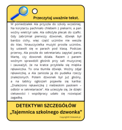 Detektywi szczegółów – stacje zadaniowe do czytania ze zrozumieniem