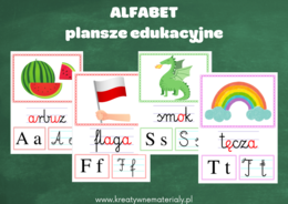 Alfabet - wklejki do zeszytu i plansze
