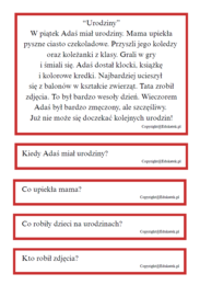 Czytanie ze zrozumieniem-poziom średni