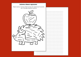 Jesienna ortograficzna CHMURA wyrazowa - jesień - ortografia - ćwiczenia redakcyjne - opowiadanie