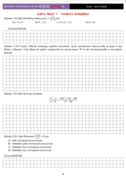 karta pracy - FUNKCJA WYMIERNA - poziom podstawowy