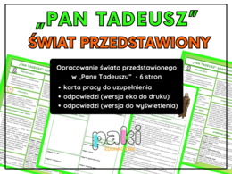 „Pan Tadeusz” – świat przedstawiony // karta pracy, notatka, egzamin