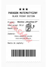 ⭐53 PARAGONY MATEMATYCZNE – BLACK FRIDAY EDITION (różne poziomy trudności / podwójne rabaty/ zamiast kartkówki)