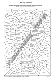 Wakacje w mieście - karta pracy + klucz odpowiedzi