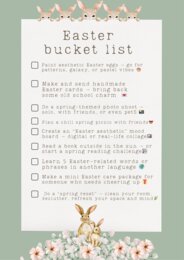 🌟 Easter Bucket List – High School Edition – Wiosenna Lista Zadań dla Nastolatków (A4) 🐣