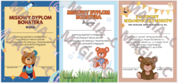 DZIEŃ PLUSZOWEGO MISIA - DYPLOM CERTYFIKAT 3 WZORY