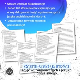 Ocena efektywności zajęć wyrównawczych z języka angielskiego – gotowe wpisy do dokumentacji!