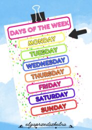 Days of the week na gazetkę angielską