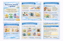 Deszczowe stworki z guzików