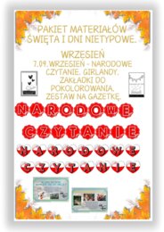 PAKIET MATERIAŁÓW NA WRZESIEŃ WEDŁUG KALENDARZA ŚWIĄT I DNI NIETYPOWYCH.