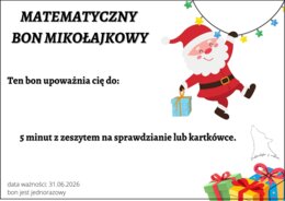 Matematyczny bon Mikołajkowy 2025/2026