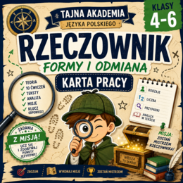 Rzeczownik – formy i odmiana | misja | karta pracy kl. 4–6 + odpowiedzi modelowe
