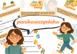 Części mowy z Kasią- drużyna superbohaterów (notatka wizualna)