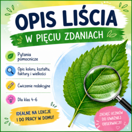 Opis liścia w 5 zdaniach