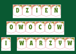 DZIEŃ OWOCÓW I WARZYW – biblioteka – świetlica – girlanda – gazetka – wersja 1