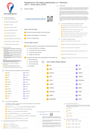 Repetytorium dla szkoły podstawowej cz. 1 (Pearson) – Unit 4 – karta pracy