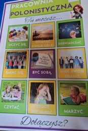 Pracownia polonistyczna - witacz, plakat