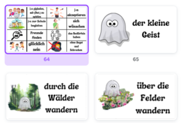 Der kleine Geist - historyjka w języku niemieckim - ćwiczenie czasu przeszłego prostego Präteritum - QR-kody, słownictwo
