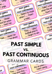 Past Simple vs. Past Continuous - 60 Grammar Cards - uzupełnianie luk - zestaw kart - karty - gramatyka - klasa  6, 7, 8 - egzamin ósmoklasisty - matura -  powtórka