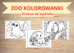 Zwierzęta z zoo – kolorowanki dla dzieci (25 stron)
