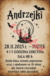 🪄 Andrzejkowa Strefa Wróżb – zestaw plakatów i wróżb dla szkoły