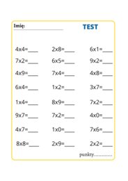 Tabliczka mnożenia, plansze XL, karty pracy, testy