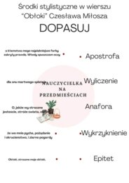 Środki stylistyczne - zadanie do trzech wierszy