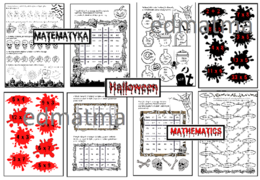 Halloween - gazetka + 6 kart pracy. Matematyka